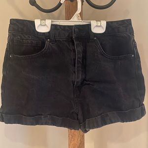 Black high rise Jean shorts